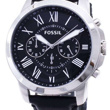 Fossil Grant Chronograph Black Leather Strap FS4812 Men's Watch