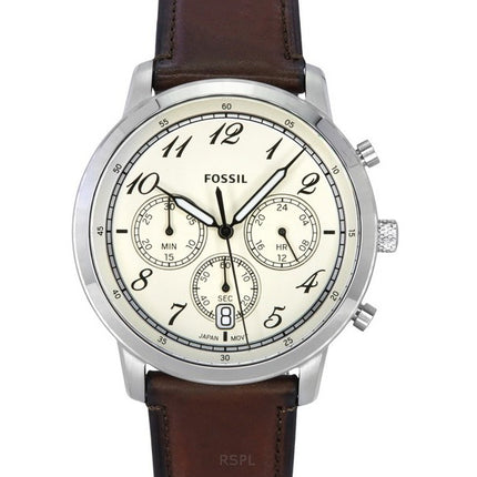 Fossil Neutra Chronograph Leather Strap Cream Dial Quartz FS6022 Men's Watch