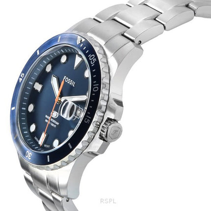 Fossil Blue Dive Stainless Steel Blue Dial Quartz FS6050 100M Men's Watch