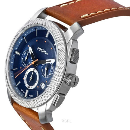 Fossil Machine Chronograph Leather Strap Blue Dial Quartz FS6059 Men's Watch