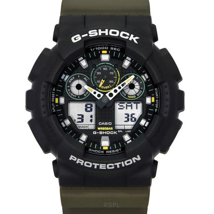 Casio G-Shock Analog Digital Resin Strap Black Dial Quartz GA-100TU-1A3 200M Men's Watch