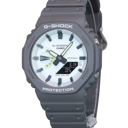 Casio G-Shock Hidden Glow Series Analog Digital Bio Based Resin Strap White Dial Quartz GA-2100HD-8A 200M Men's Watch