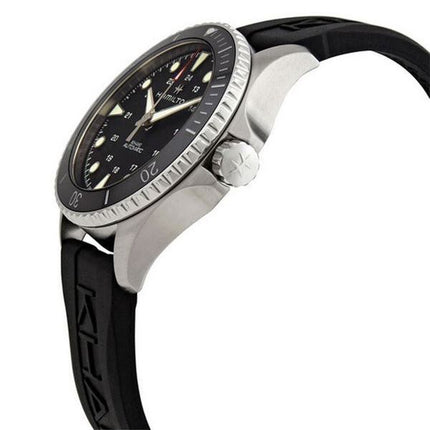 Hamilton Khaki Navy Scuba Rubber Strap Black Dial Automatic Diver's H82515330 300M Men's Watch