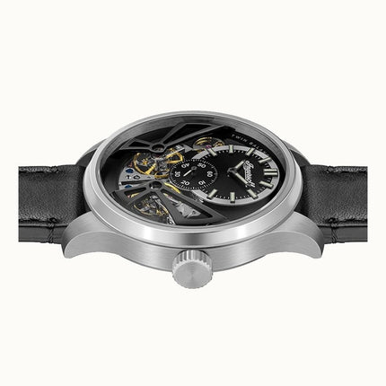 Ingersoll The Naismith Leather Strap Black Skeleton Dial Automatic I16101 Men's Watch