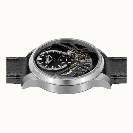 Ingersoll The Naismith Leather Strap Black Skeleton Dial Automatic I16101 Men's Watch