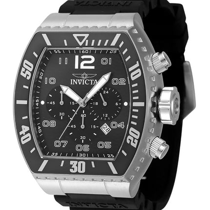 Invicta Pro Diver Chronograph Silicone Strap Black Dial Quartz 47282 100M Men's Watch