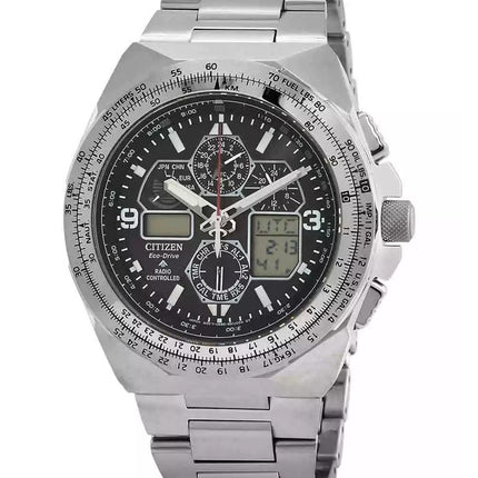 Citizen Promaster Skyhawk A-T Chronograph Stainless Steel Black Dial Eco-Drive JY8120-58E 200M Men's Pilot Watch