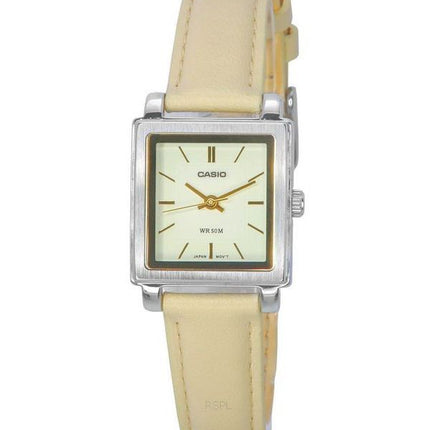 Casio Standard Analog Leather Strap Beige Dial Quartz LTP-E176L-5A Women's Watch