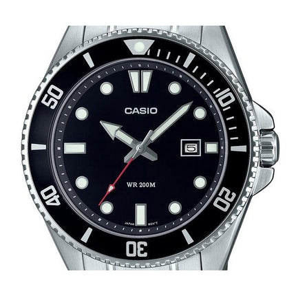 Casio Standard Analog Stainless Steel Black Dial Quartz MDV-107D-1A1 200M Mens Watch