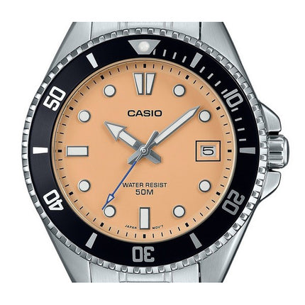 Casio Standard Analog Stainless Steel Salmon Dial Quartz MDV-10D-4A2V Men's Watch