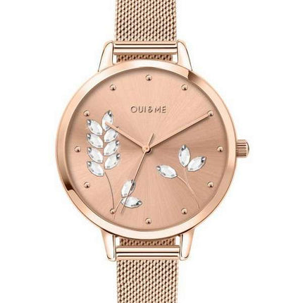 Oui & Me Grande Fleurette Rose Gold Tone Stainless Steel Quartz ME010155 Women's Watch