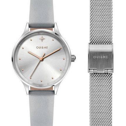 Oui  Me Bichette Silver Dial Leather Strap Quartz ME010168 Womens Watch