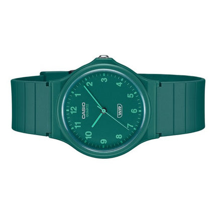 Casio POP Analog Bio Based Resin Strap Green Dial Quartz MQ-24B-3B Unisex Watch