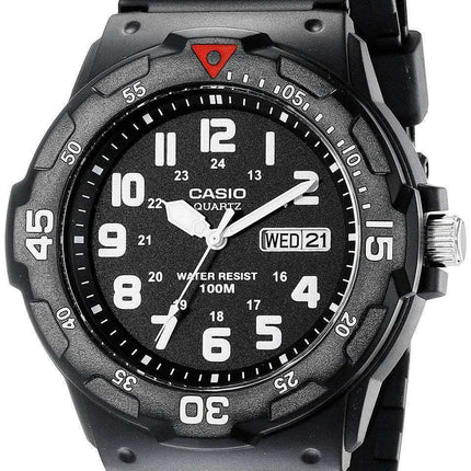 Casio Quartz Analog 100M Black Resin Strap MRW-200H-1BVDF MRW200H-1BVDF Men's Watch