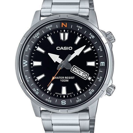 Casio Standard Analog Stainless Steel Black Dial Quartz MTD-130D-1A4V 100M Men's Watch