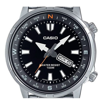 Casio Standard Analog Stainless Steel Black Dial Quartz MTD-130D-1A4V 100M Men's Watch