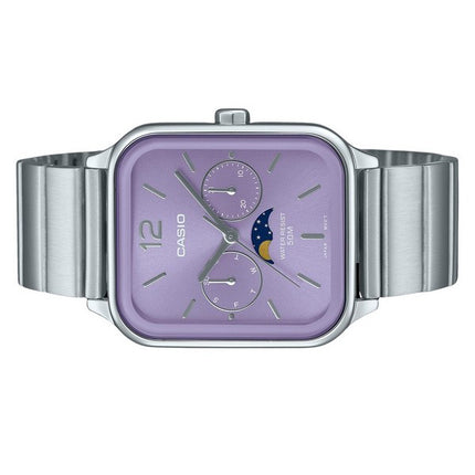 Casio Standard Analog Moon Phase Stainless Steel Purple Dial Quartz MTP-M305D-6AV Men's Watch