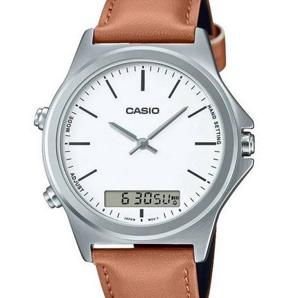 Casio Analog Digital Leather Strap MTP-VC01L-7E MTPVC01L-7 Mens Watch