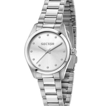 Sector 270 Just Time Crystal Accents Stainless Steel Silver Dial Quartz R3253578509 Womens Watch