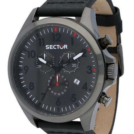 Sector 180 Chronograph Sunray Gun Dial Leather Strap Quartz R3271690026 100M Men's Watch