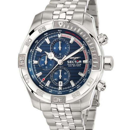 Sector Diving Team Chronograph Blue Dial Stainless Steel Diver's Quartz R3273635001 300M Men's Watch