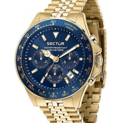 Sector 230 Chronograph Gold Tone Stainless Steel Blue Dial Quartz R3273661030 100M Mens Watch