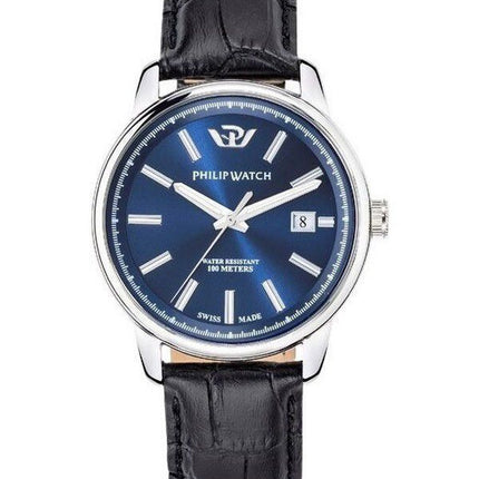 Philip Watch Kent Collection Anniversary Leather Strap Blue Dial Quartz R8251178013 100M Mens Watch