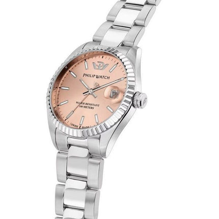 Philip Watch Caribe Urban Stainless Steel Pink Dial Quartz R8253597587 100M Womens Watch