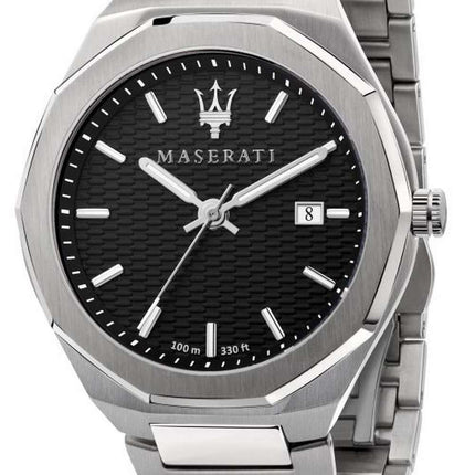 Maserati Stile Black Dial Stainless Steel Quartz R8853142003 100M Mens Watch