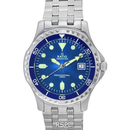 Ratio FreeDiver Professional Sapphire Blue Sunray Dial Quartz RTF007 200M Men's Watch