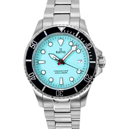 Ratio FreeDiver Sapphire Stainless Steel Ice Blue Dial Quartz RTF032 200M Men's Watch