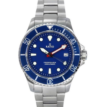 Ratio FreeDiver Sapphire Stainless Steel Blue Dial Quartz RTF033 200M Men's Watch