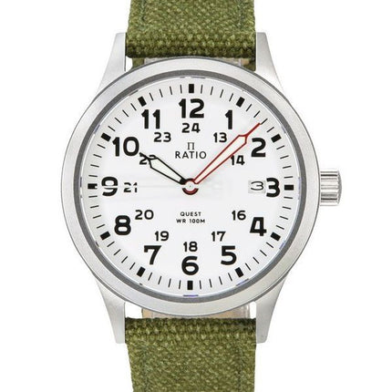 Ratio Quest Men's Field Watch Sapphire Canvas Strap Quartz RTQ027 100M Lewis And Clark Edition