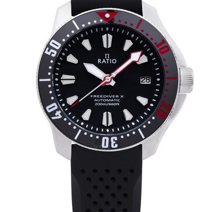 Ratio FreeDiver X Marine Black With Black Ceramic Inlay Automatic Diver RTX001 200M Men's Watch