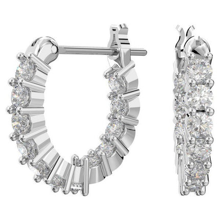 Swarovski Matrix Vittore Rhodium Plated And Zirconia Hoop Earrings 5562126 For Women