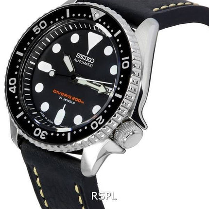 Seiko Automatic Diver's Ratio Black Leather SKX007J1-LS2 200M Men's Watch