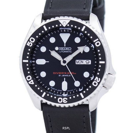 Seiko Automatic Diver's Ratio Black Leather SKX007J1-LS8 200M Men's Watch