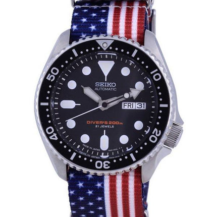 Seiko Automatic Divers Japan Made Polyester SKX007J1-var-NATO27 200M Mens Watch