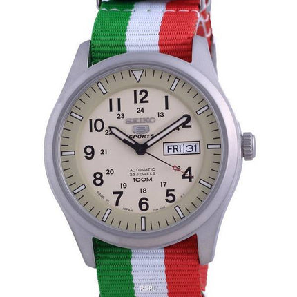 Seiko 5 Sports Military Automatic Japan Made SNZG07J1-var-NATO23 100M Mens Watch