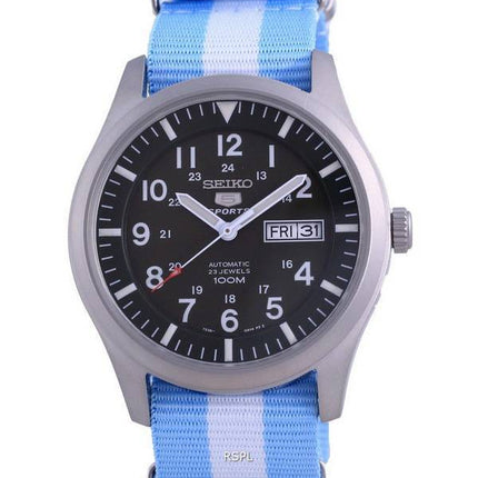 Seiko 5 Sports Military Automatic Polyester SNZG09K1-var-NATO24 100M Mens Watch