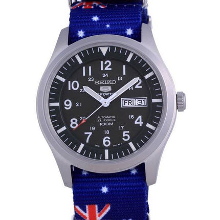 Seiko 5 Sports Military Automatic Polyester SNZG09K1-var-NATO30 100M Mens Watch