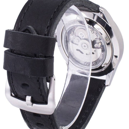 Seiko 5 Sports Automatic Ratio Black Leather SNZG15K1-LS8 Men's Watch