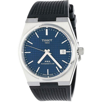 Tissot PRX T-Classic Powermatic 80 Rubber Strap Blue Dial Automatic T137.407.17.041.00 100M Mens Watch