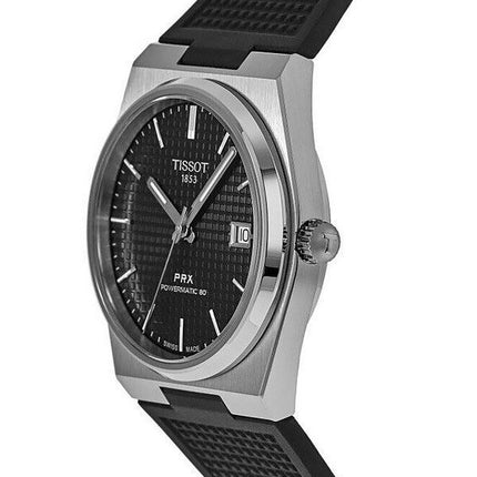 Tissot T-Classic PRX Powermatic 80 Rubber Strap Black Dial Automatic T137.407.17.051.00 100M Mens Watch