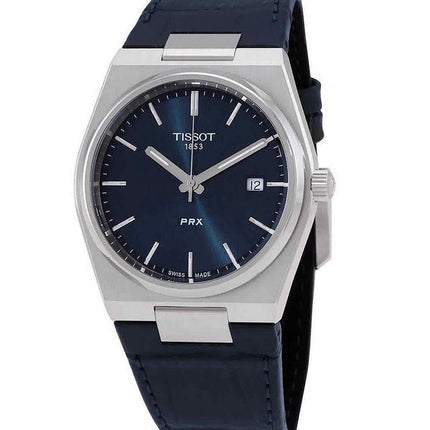 Tissot T-Classic PRX Leather Strap Blue Dial Quartz T137.410.16.041.00 100M Mens Watch