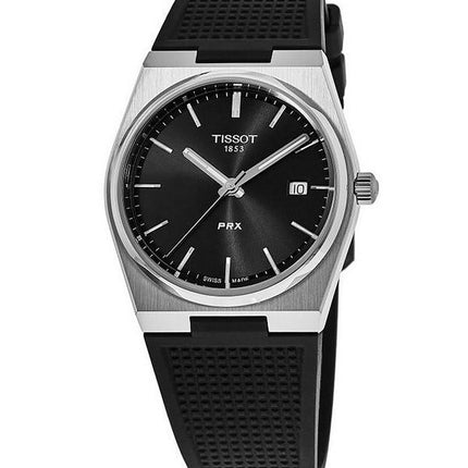 Tissot T-Classic PRX Rubber Strap Black Dial Quartz T137.410.17.051.00 100M Mens Watch