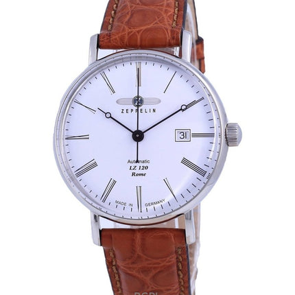 Refurbished Zeppelin LZ120 Rome White Dial Leather Strap Automatic 71541 Men's Watch