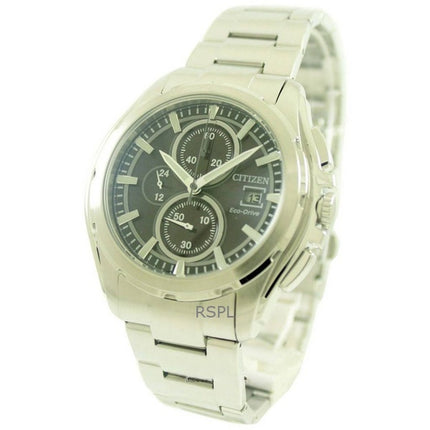 Refurbished Citizen Eco-Drive Chronograph Stainless Steel Black Dial CA0270-59F 100M Men's Watch