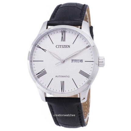 Refurbished Citizen Analog Leather Strap White Dial Automatic NH8350-08A Men's Watch