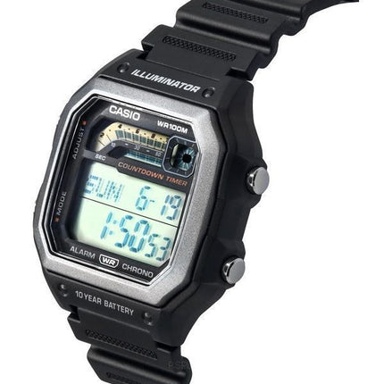 Casio Standard Digital Black Resin Strap Quartz WS-1600H-1A 100M Men's Watch